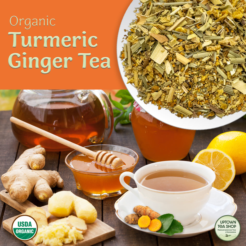 Organic Turmeric Ginger Herbal (Tisane) Tea Uptown Tea Shop