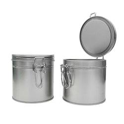 Air-Tight Latch Lock Silver Canister