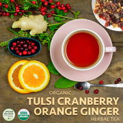 Organic Tulsi Cranberry Orange Ginger Tea